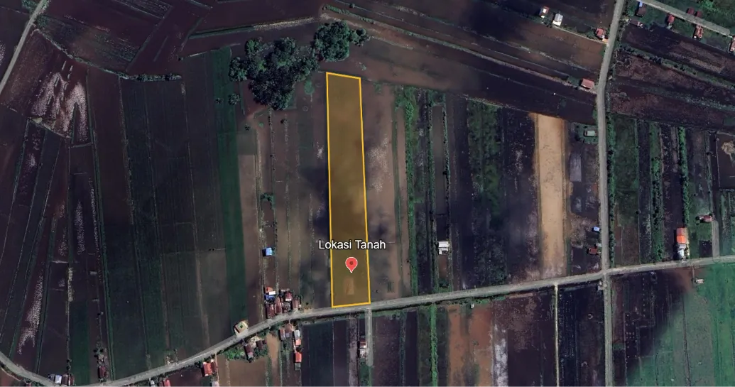 Tanah Sawah Luas 6.936 m² Dijual di Gambut 2