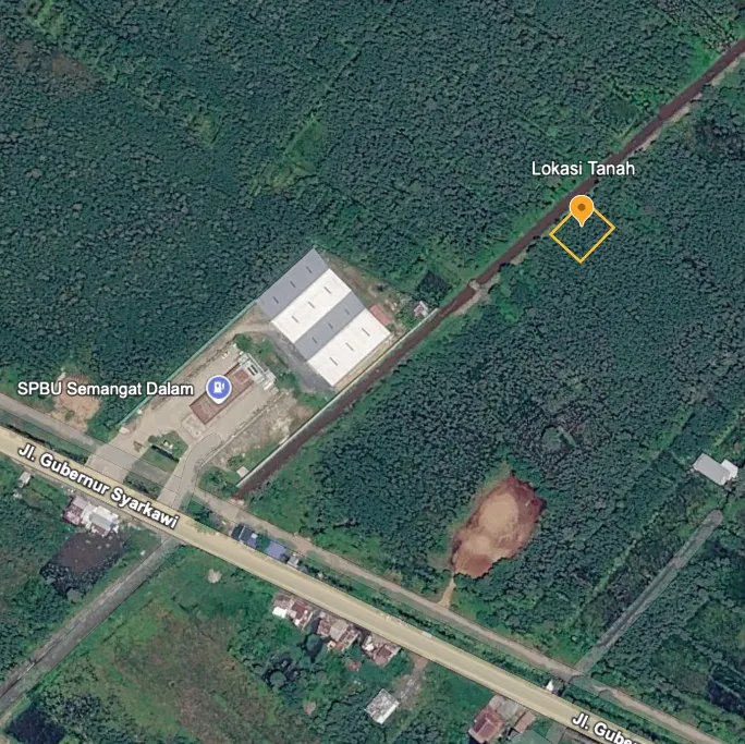 Tanah Dijual 600 m² di Belakang Pom Bensin Semangat Dalam
