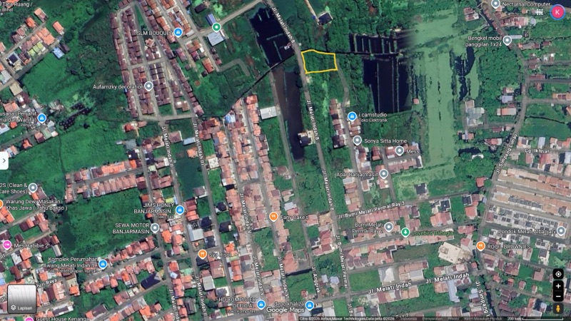 班惹马辛 Jl. Melati Indah 8 土地出售，801 平方米 2
