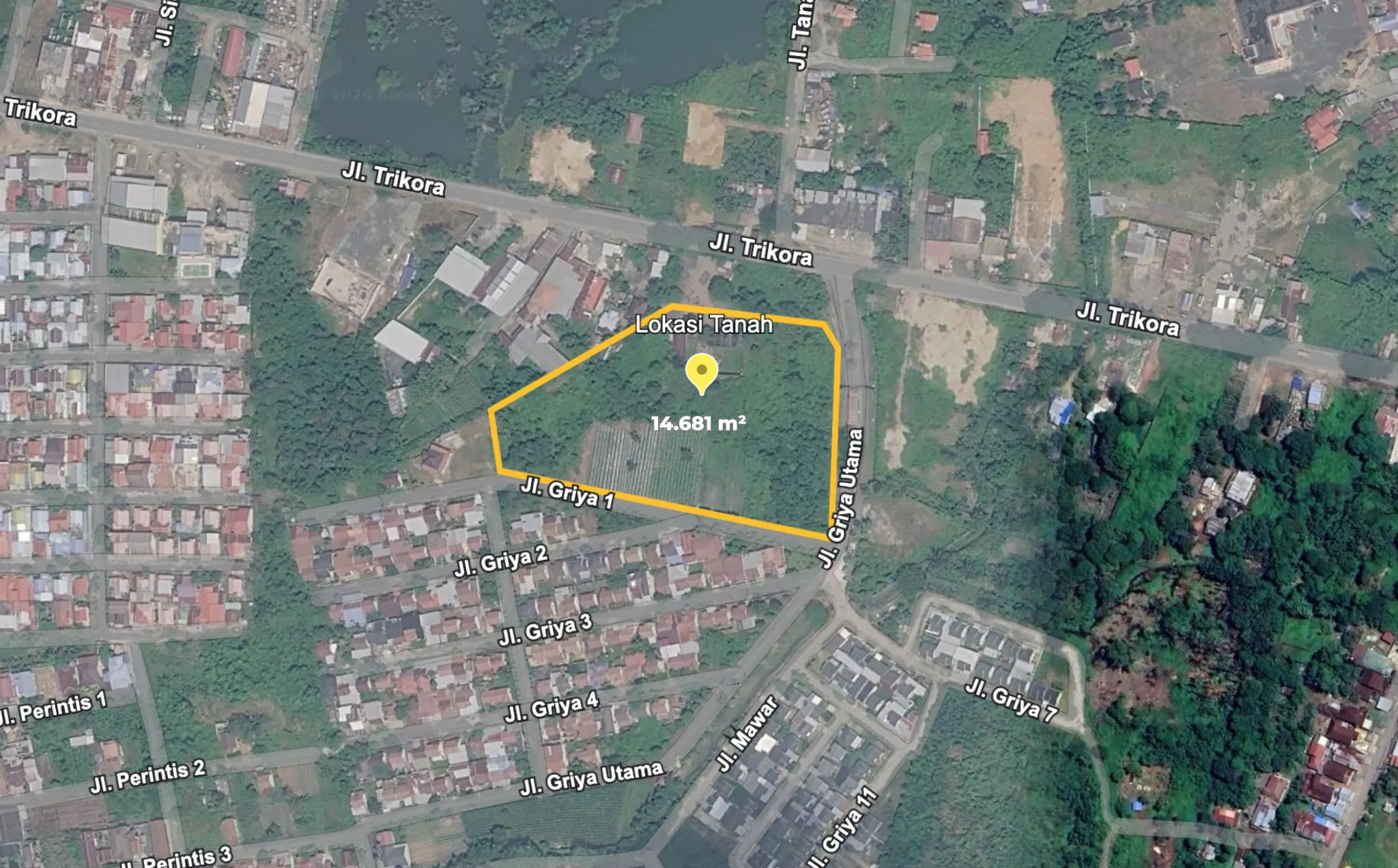 Tanah Dijual 1,47 Hektare SHM Pinggir Jl. Trikora, Banjarbaru
